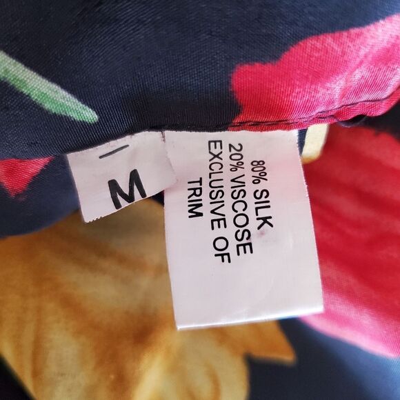 Women's Silk Blend Wrap Maxi Skirt Floral Print Size Medium Hawaiian - Picture 9 of 9